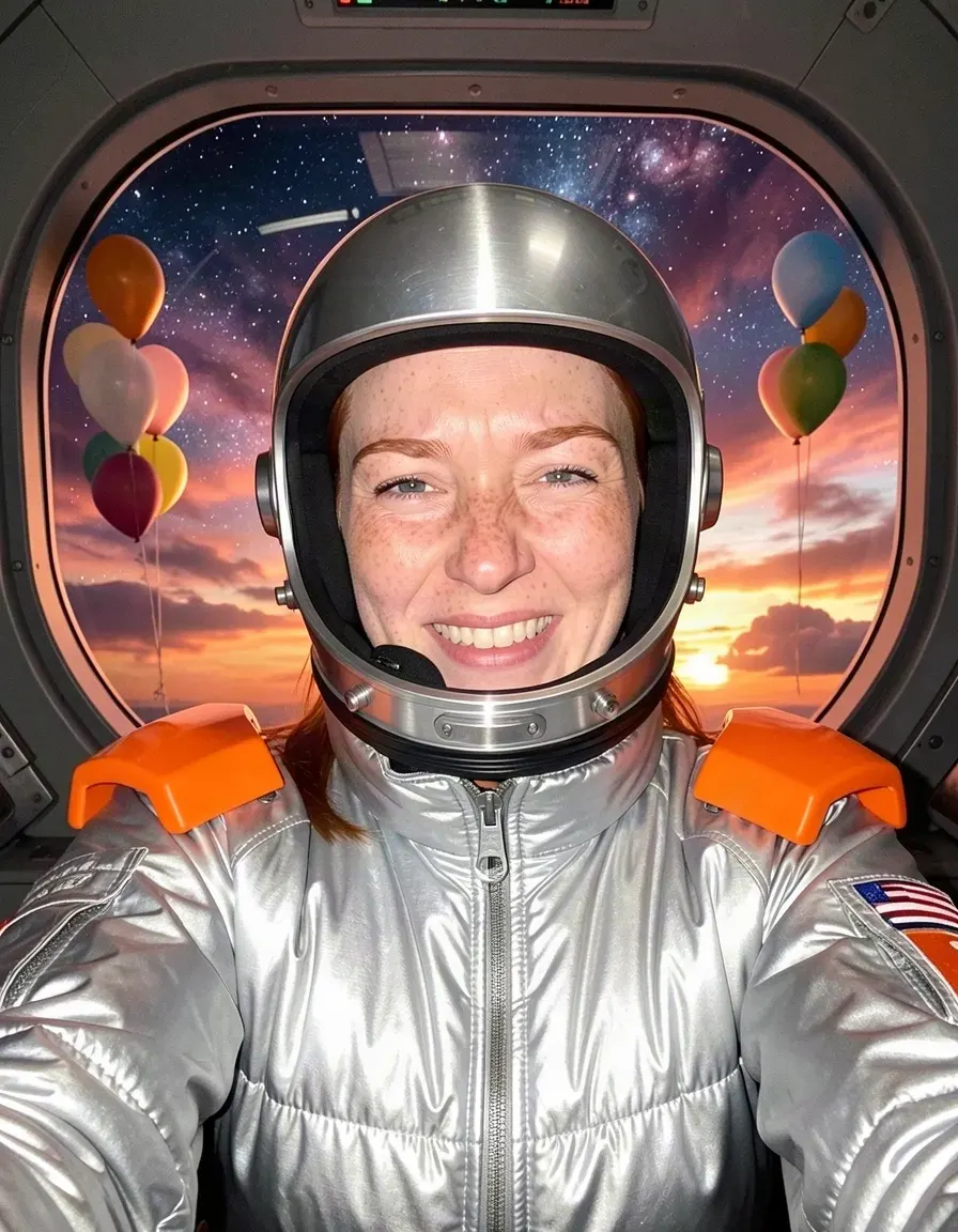 Zosia's portrait, now with a silver space suit